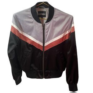 Express Satin Vintage 90's Bomber Jacket Size S/P